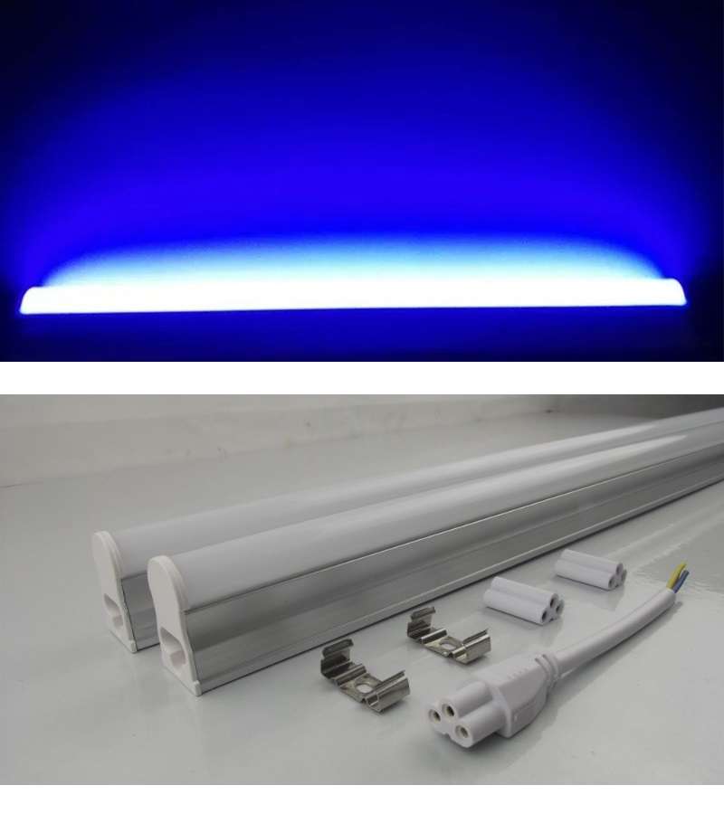 LED Integrated Blue T5 Tube Lights 60cm 0.6m Complete With Brackets & Fittings. Collections Allowed.