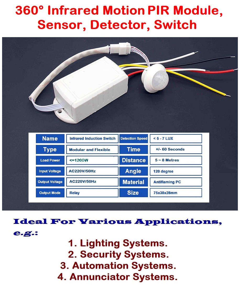 5 Units Of Infrared 360° PIR Motion Sensor Switch Module for Automation Systems. Collections Allowed