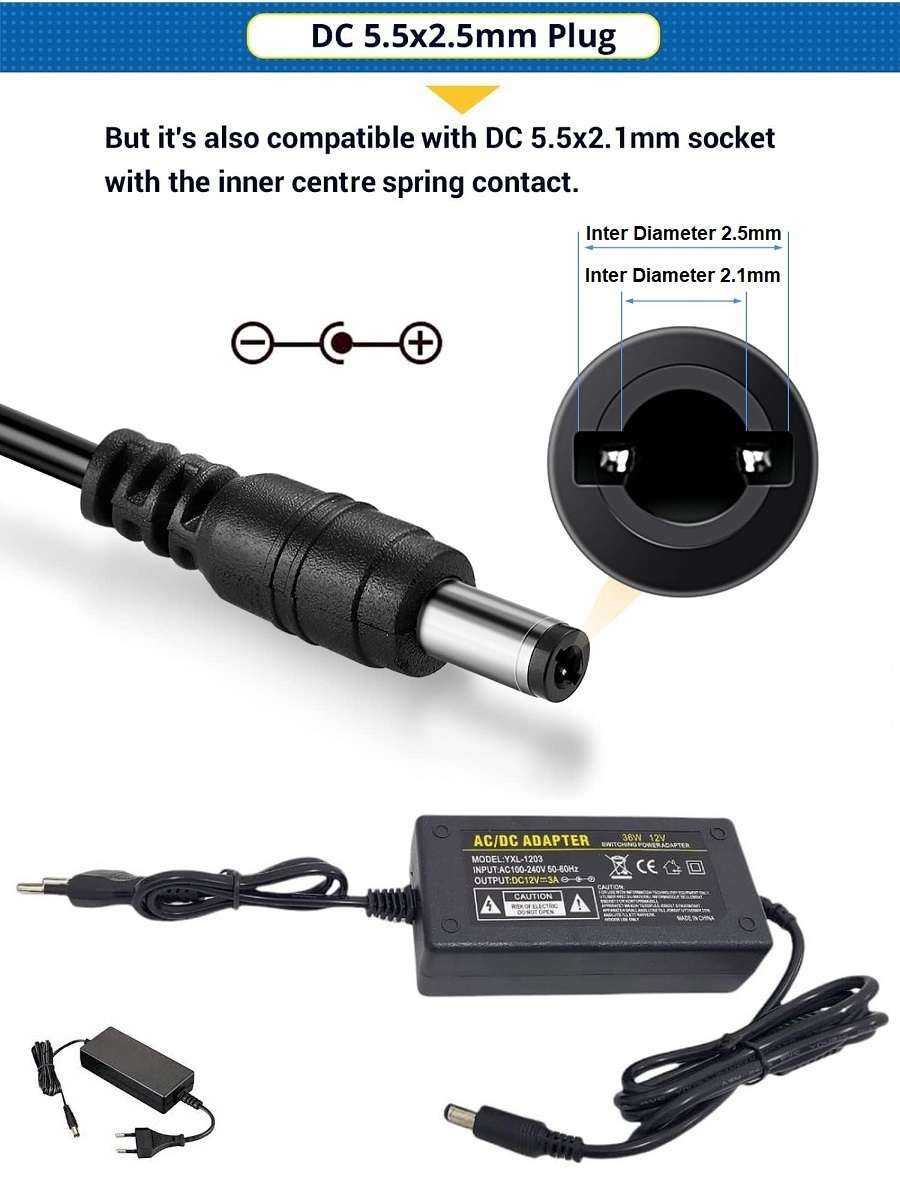 3A 12V 36W AC/DC Transformer, Adapter Power Supply Unit. Universal Applications. Collections Allowed