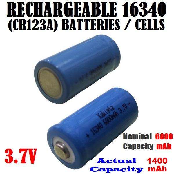 2Pces 16340 CR123A 3.7V Rechargeable Lithium-ion Batteries. Brand New Products. Collections Allowed.