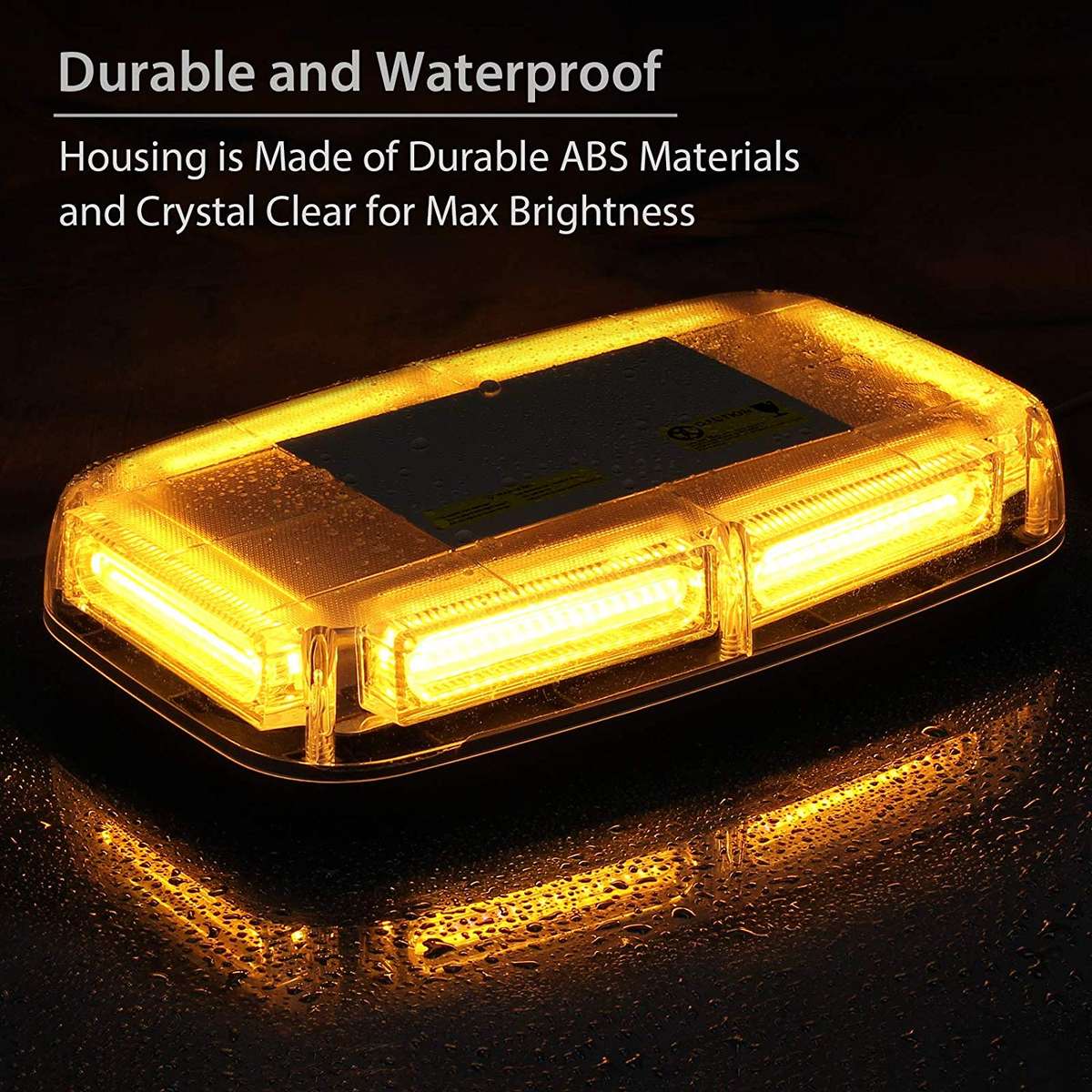 Amber Orange Yellow Strobe Flash Magnetic Vehicle Roof Top COB LED Light Bar. Collections Allowed.