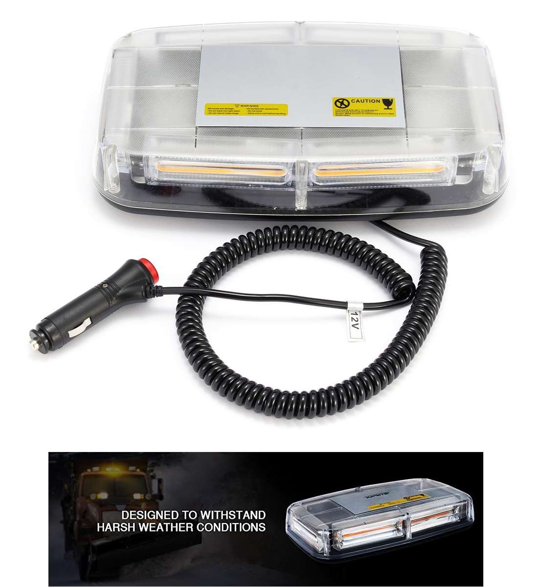 Amber Orange Yellow Strobe Flash Magnetic Vehicle Roof Top COB LED Light Bar. Collections Allowed.