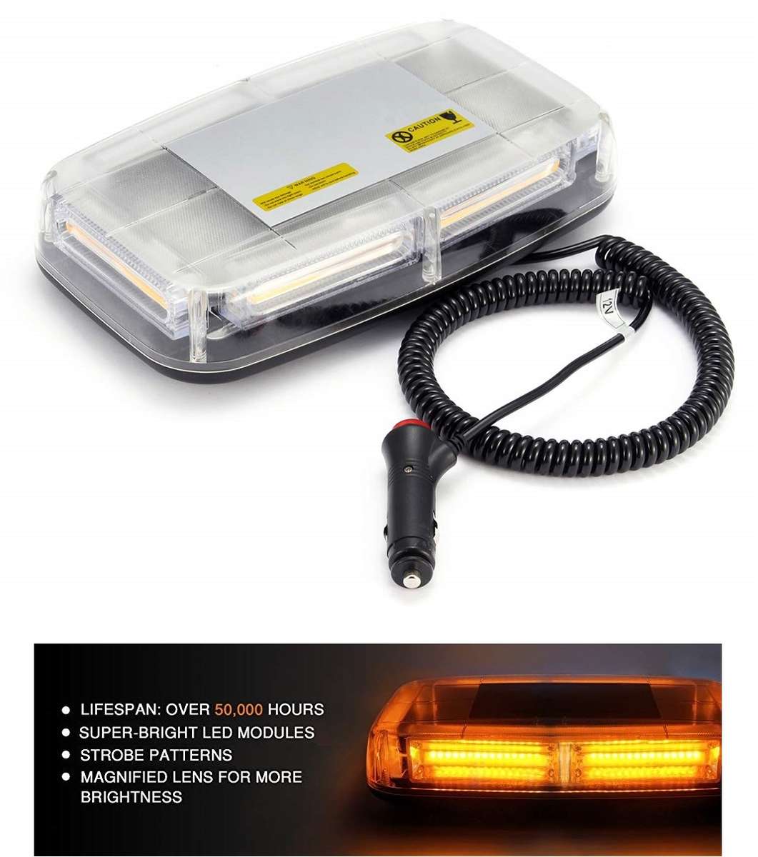 Amber Orange Yellow Strobe Flash Magnetic Vehicle Roof Top COB LED Light Bar. Collections Allowed.