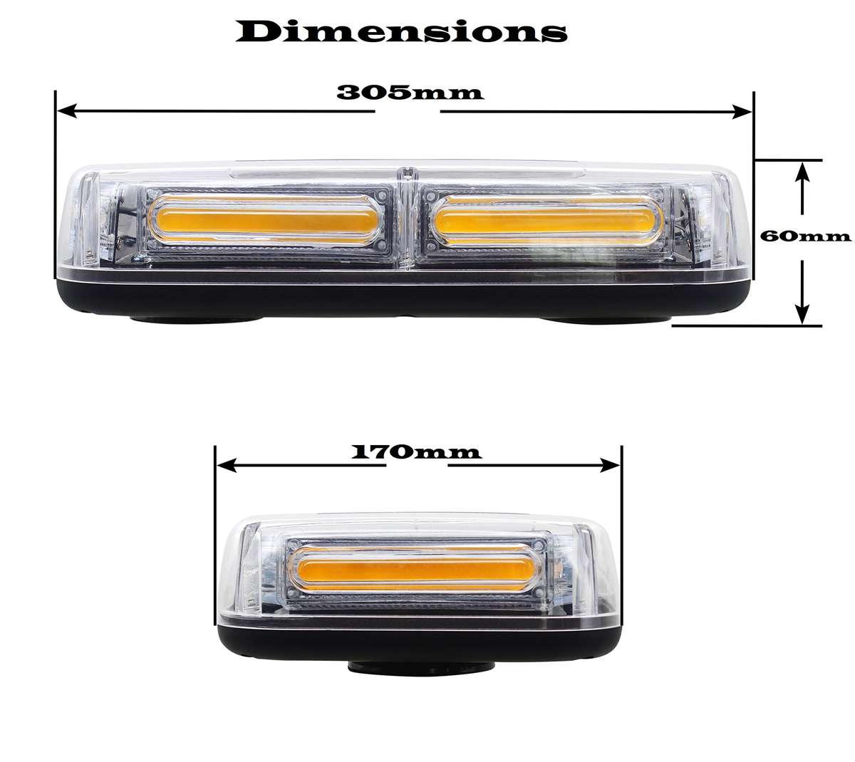 Amber Orange Yellow Strobe Flash Magnetic Vehicle Roof Top COB LED Light Bar. Collections Allowed.