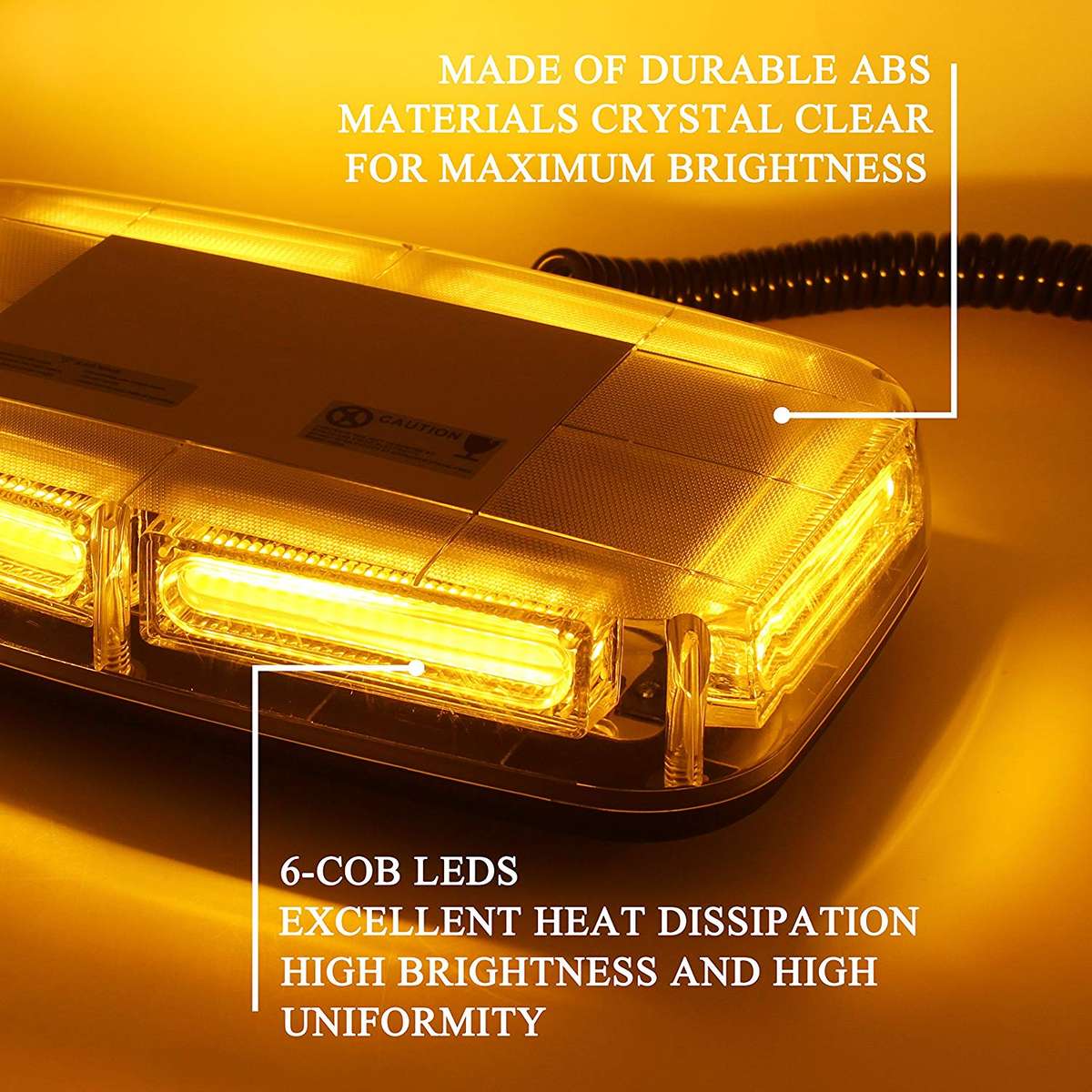 Amber Orange Yellow Strobe Flash Magnetic Vehicle Roof Top COB LED Light Bar. Collections Allowed.