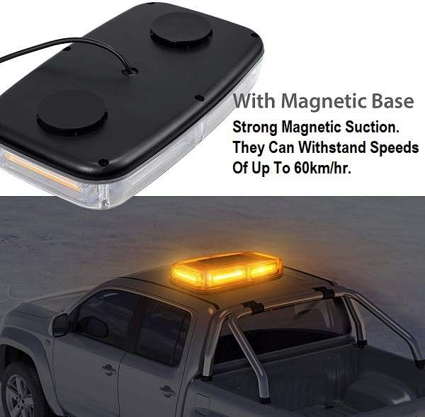 Amber Orange Yellow Strobe Flash Magnetic Vehicle Roof Top COB LED Light Bar. Collections Allowed.