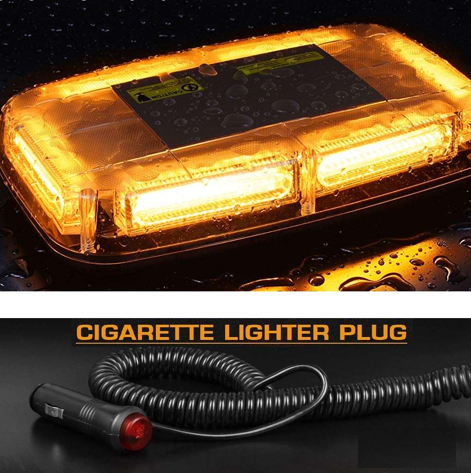 Amber Orange Yellow Strobe Flash Magnetic Vehicle Roof Top COB LED Light Bar. Collections Allowed.