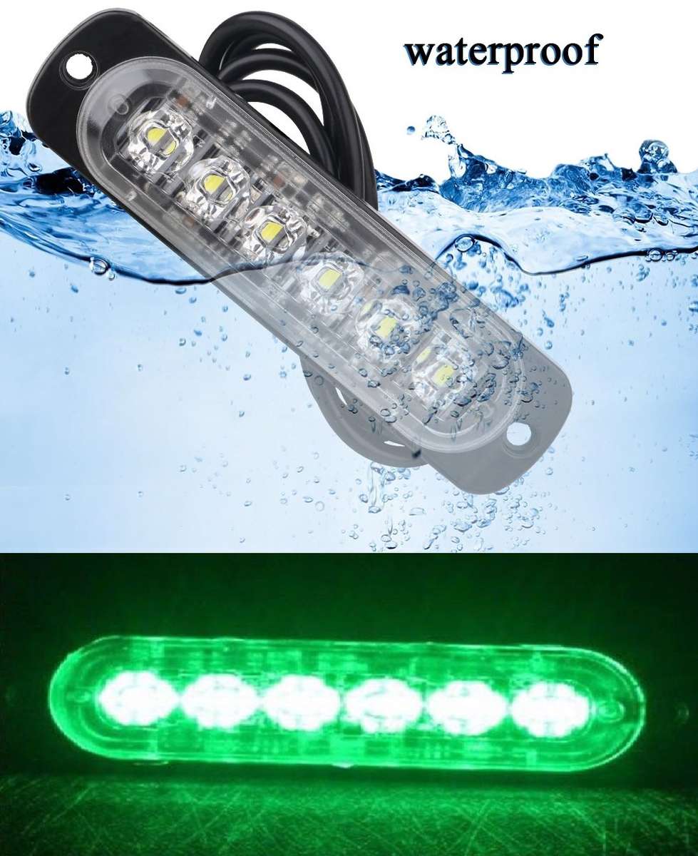 Grille Bumper Cluster Vehicle Side Marker LED Flash Strobe Green Lights 12V/24V. Collections Allowed