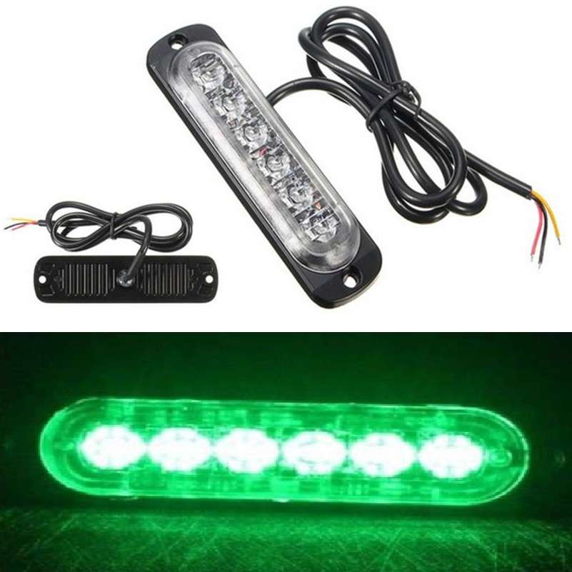 Grille Bumper Cluster Vehicle Side Marker LED Flash Strobe Green Lights 12V/24V. Collections Allowed