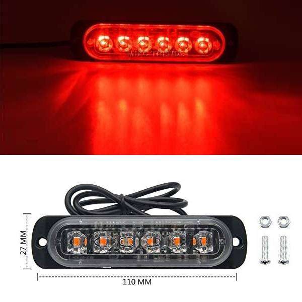 Strobe Flash Vehicle Grille Bumper Red LED Cluster Side Marker Lights 12V/24V. Collections Allowed.