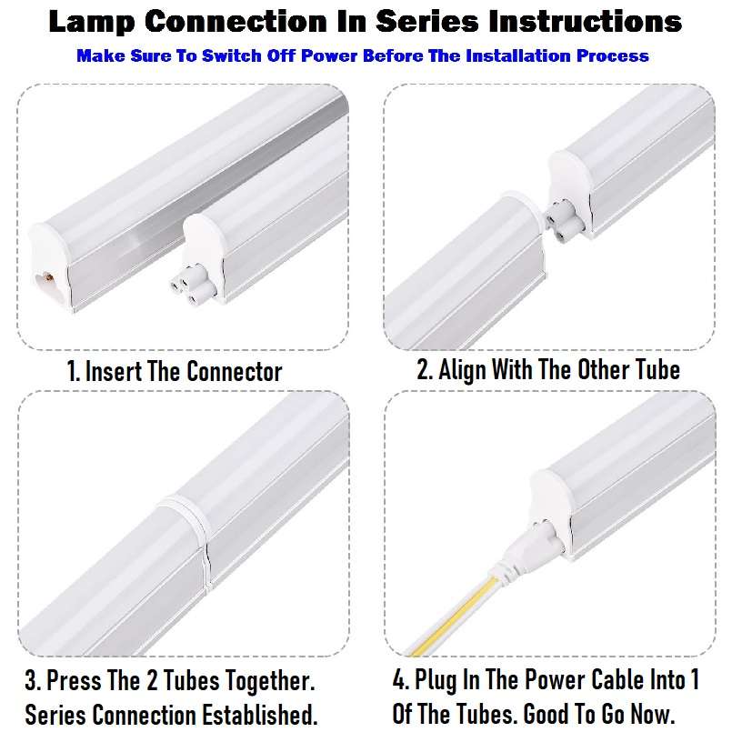 T5 Integrated LED Tube Lights, Complete With Brackets & Fittings 4ft 120cm 1.2m. Collections Allowed