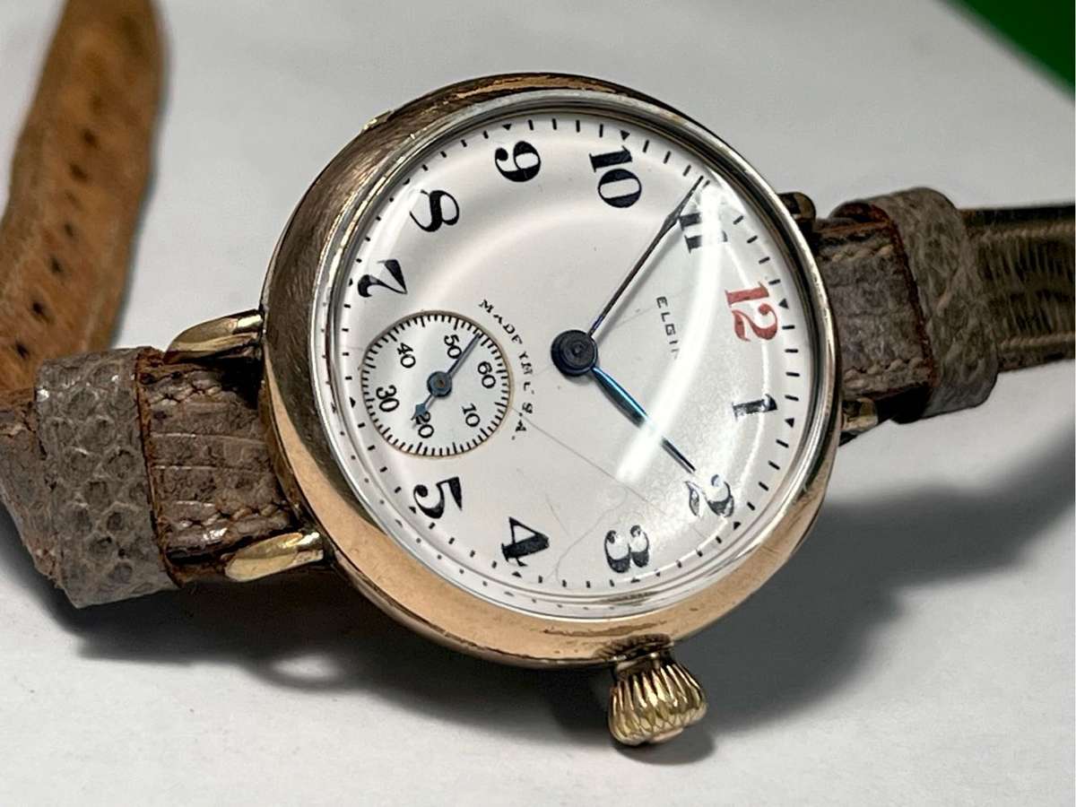 ELGIN GENTS TRENCH WATCH!!ANTIQUE