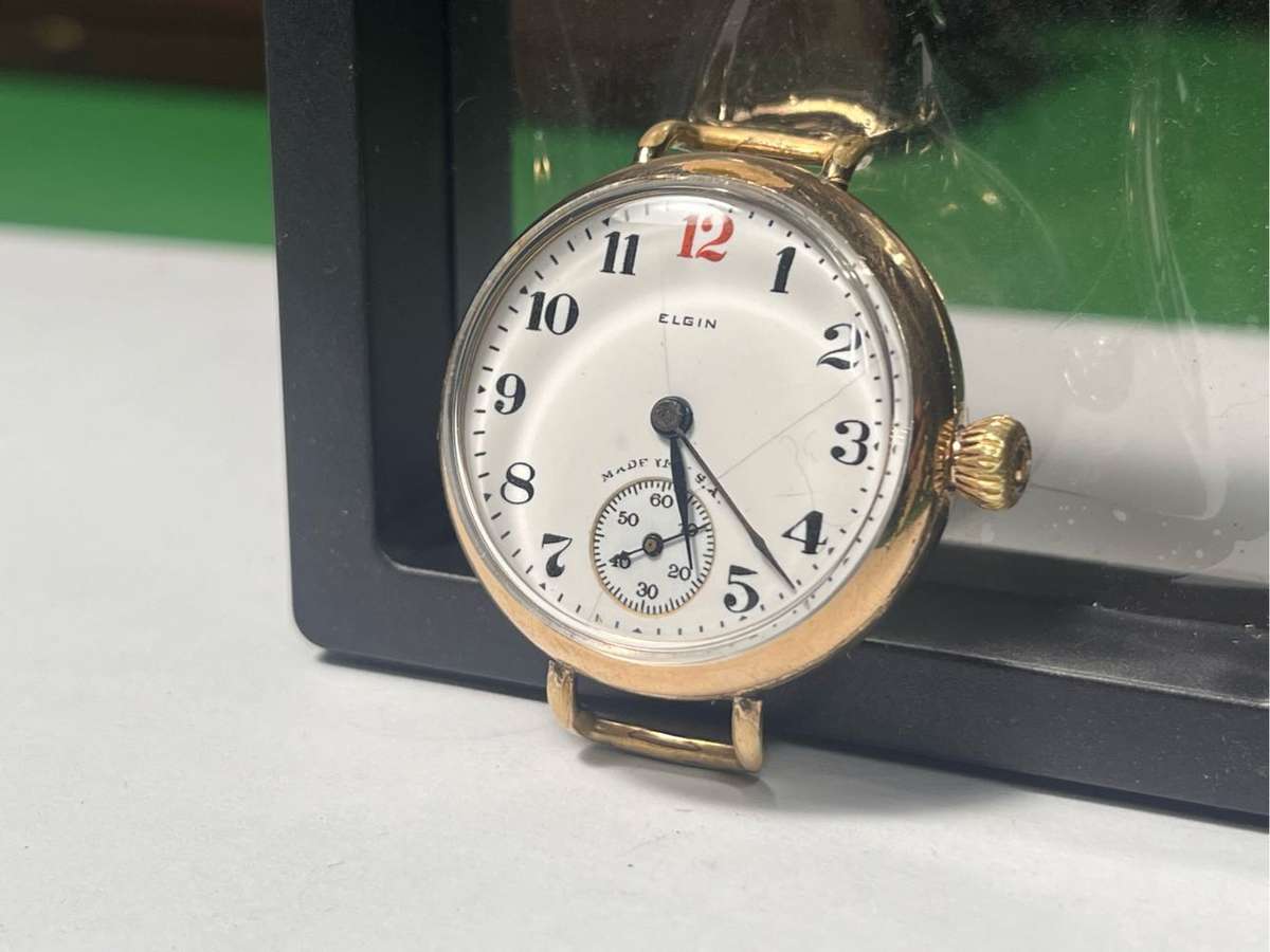 ELGIN GENTS TRENCH WATCH!!ANTIQUE