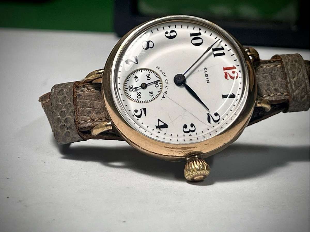 ELGIN GENTS TRENCH WATCH!!ANTIQUE