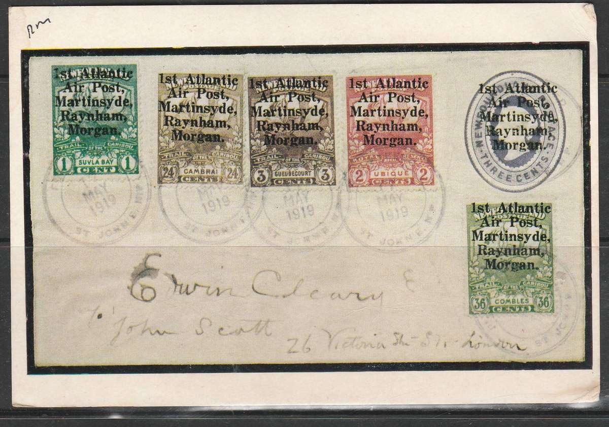 A LOVELY REPRODUCTION OF A VERY RARE COVER FROM NEWFOUNDLAND READ BELOW LOOK SCAN X 2