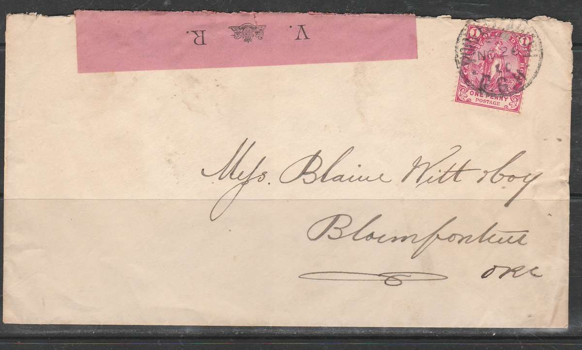 A COVER MAILED FROM PORT ELIZABETH TO BLOEMFONTEIN 1900 WITH OPENED UNDER MARTIAL LAW SCAN X 2