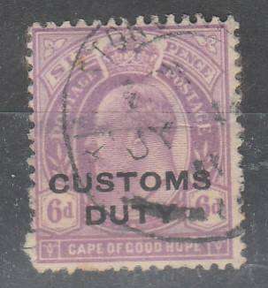 CAPE OF GOOD HOPE CUSTOMS DUTY 6d F.U LOOK SCAN X 2
