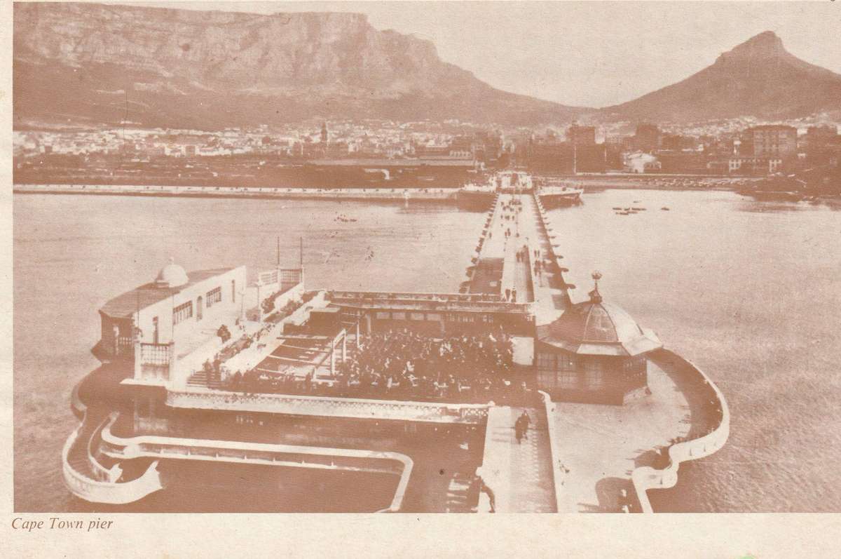A REPLICA  COPY OF POST CARD OF CAPE TOWN PIER LOOK SCAN