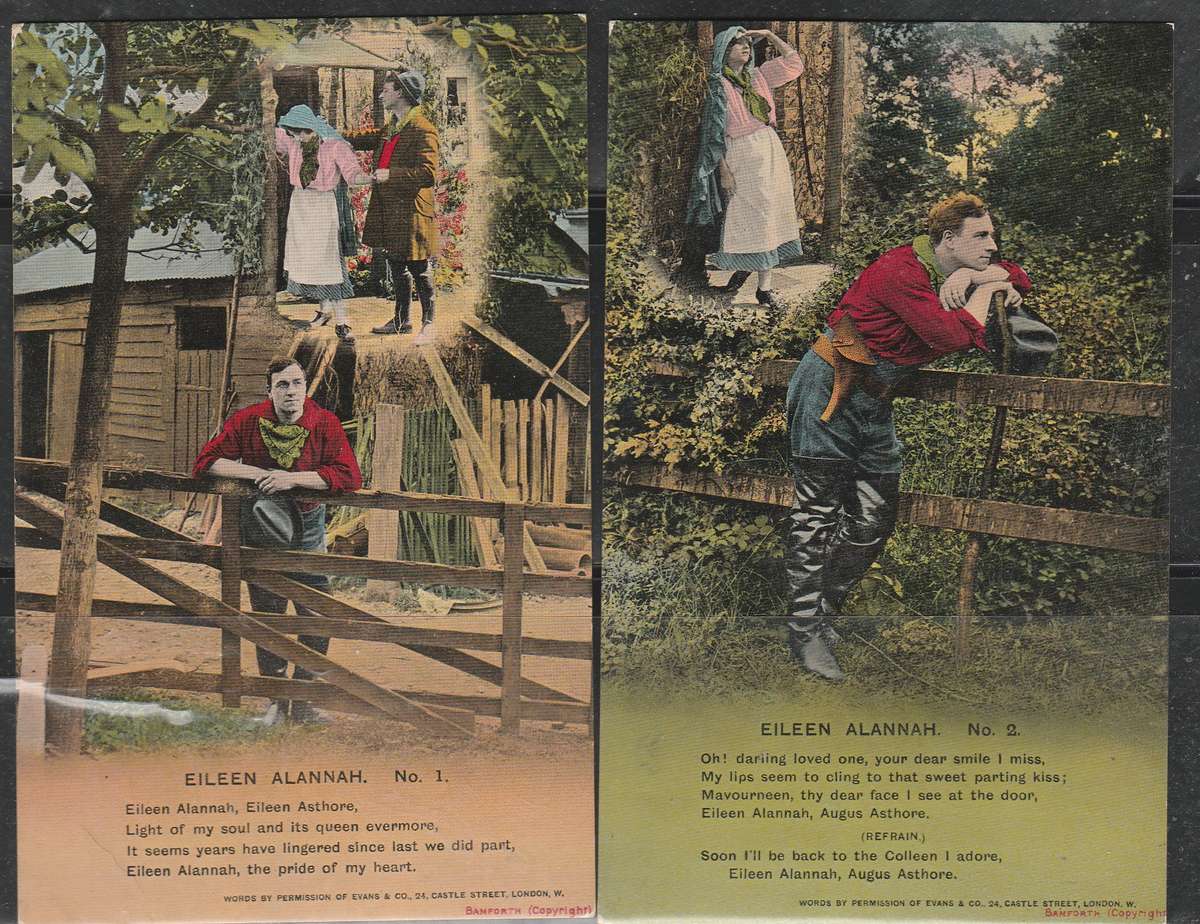 A SET OF 4  POST SONG CARDS EILEEN ALANNAH MINT LOOK SCAN X 2