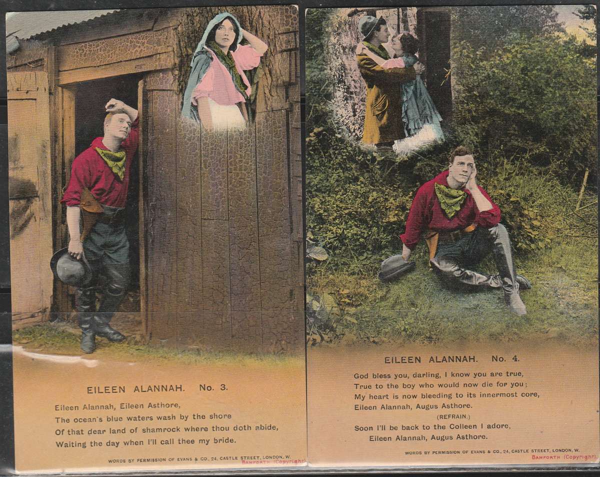 A SET OF 4  POST SONG CARDS EILEEN ALANNAH MINT LOOK SCAN X 2