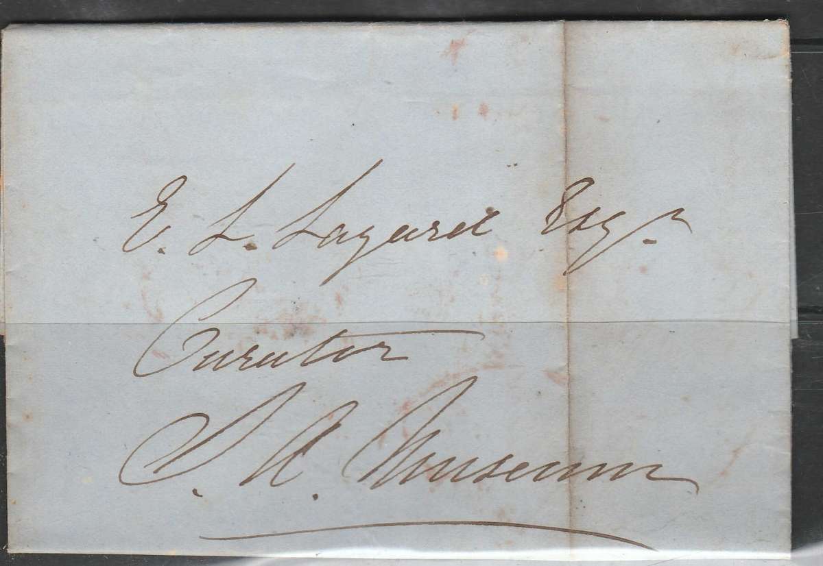 A SUPER FULL FOLDED LETTER WITH EARLY CAPE TOWN CANCELLATION IN RED 1858 LOOK SCAN X 2