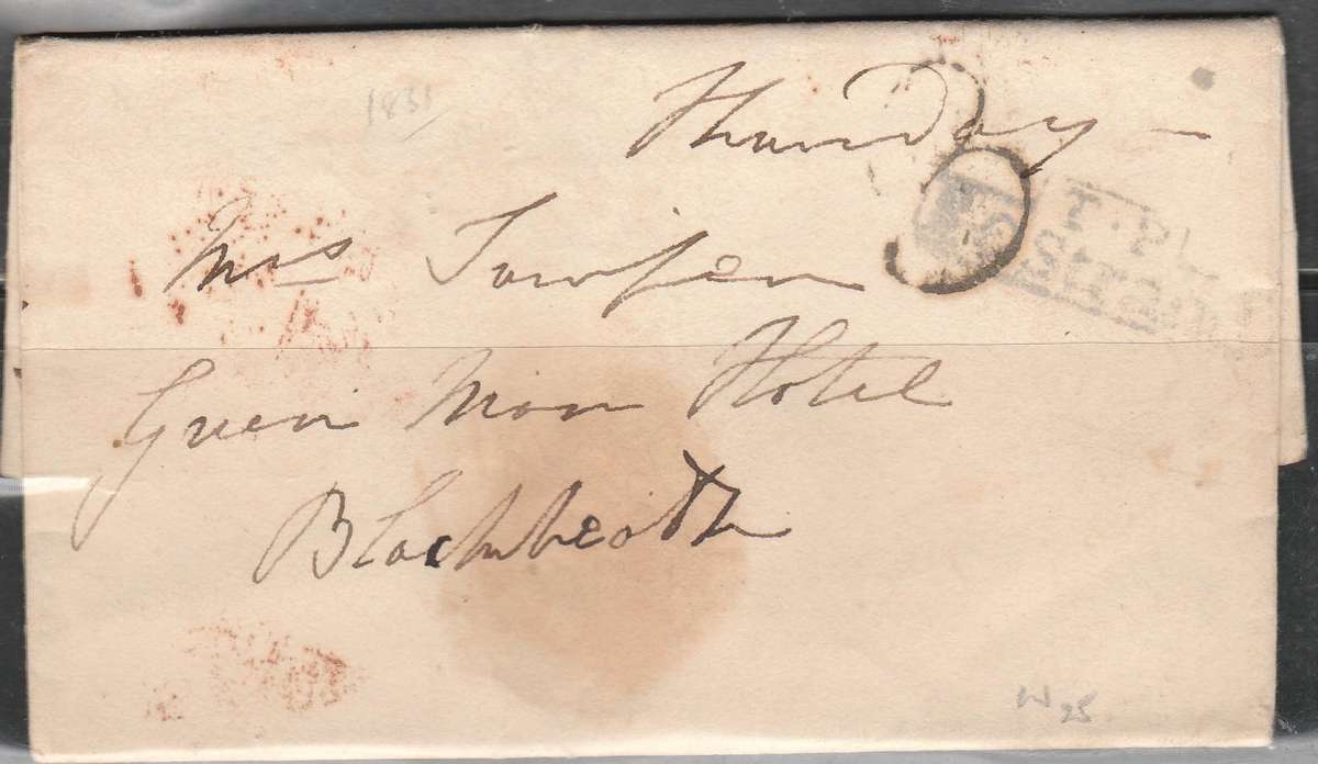1831 2p Post Manuscript Letter Cover 3x2 Scan Look