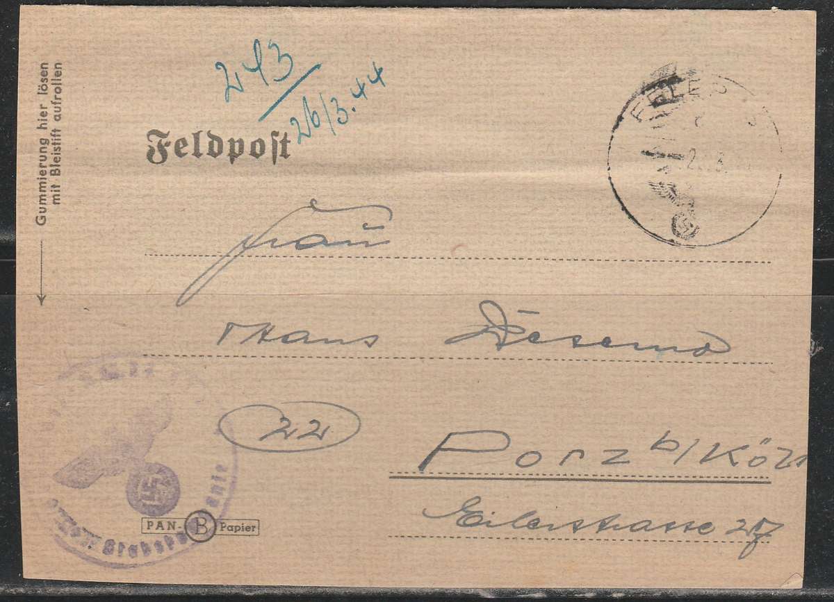GERMAN FIELD POST LOVELY CACHET APPLIED  THIS IS A FULL LETTER LOOK SCAN X2