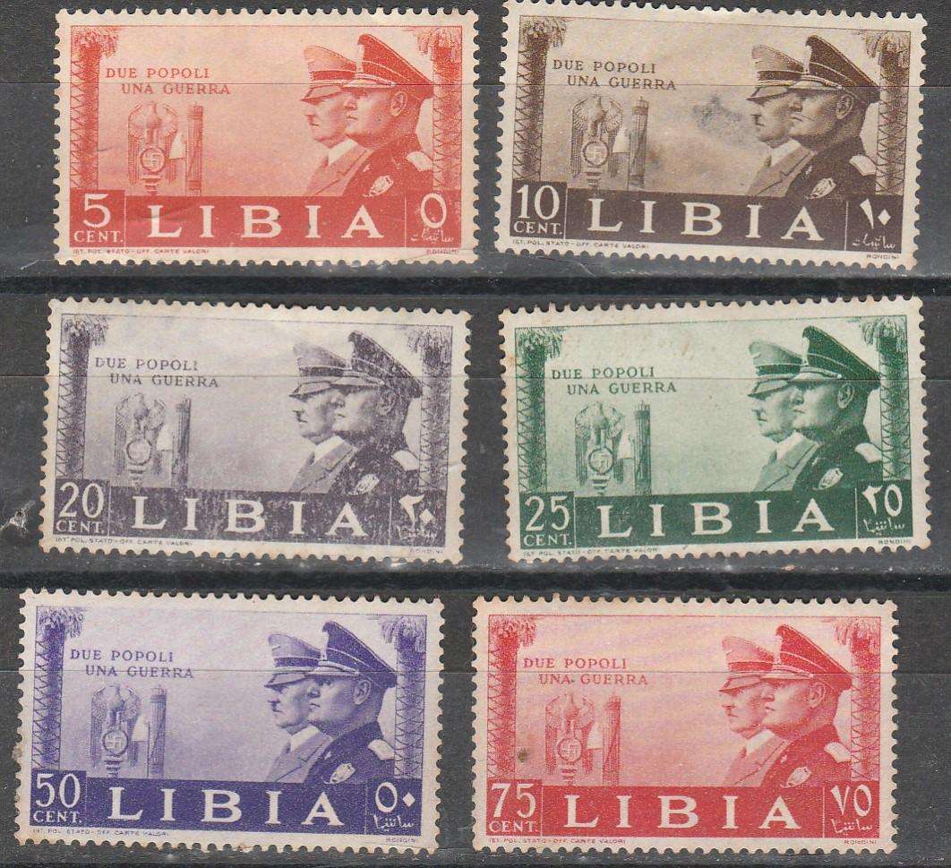LIBIA 1941 HITLER & MUSSOLINI MINT MOUNTED PLUS LOOK SCAN X2