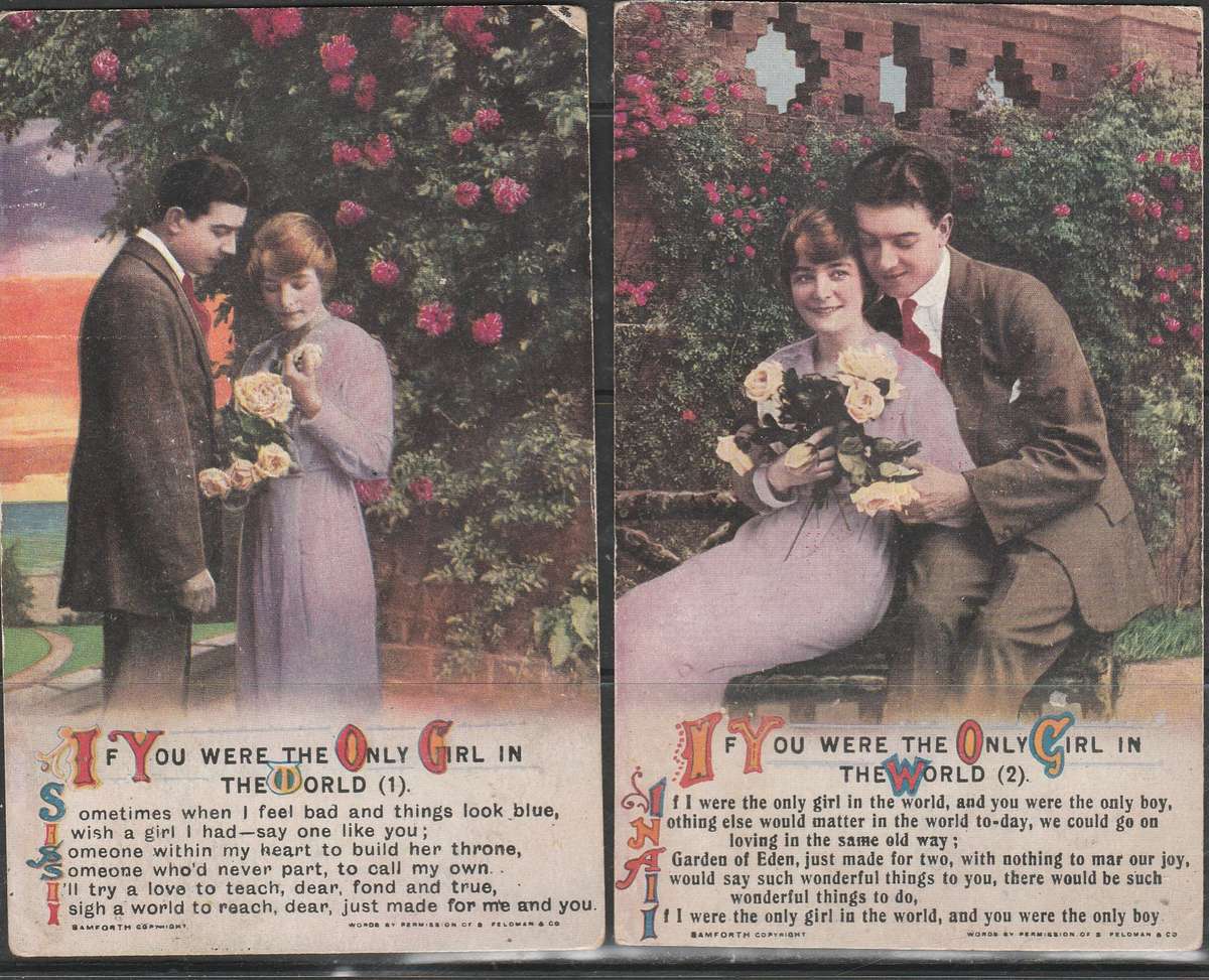 SONG CARDS WWI FULL SET OF POST CARDS LOOK SCAN X 2