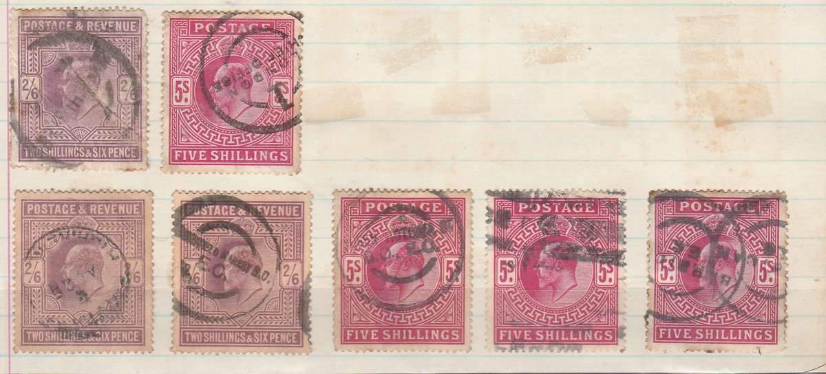 GREAT BRITAIN KING EDWARD 2/6 AND 5s USED NOT CHECKED AT ALL C/VR30,100.00 LOOK SCAN