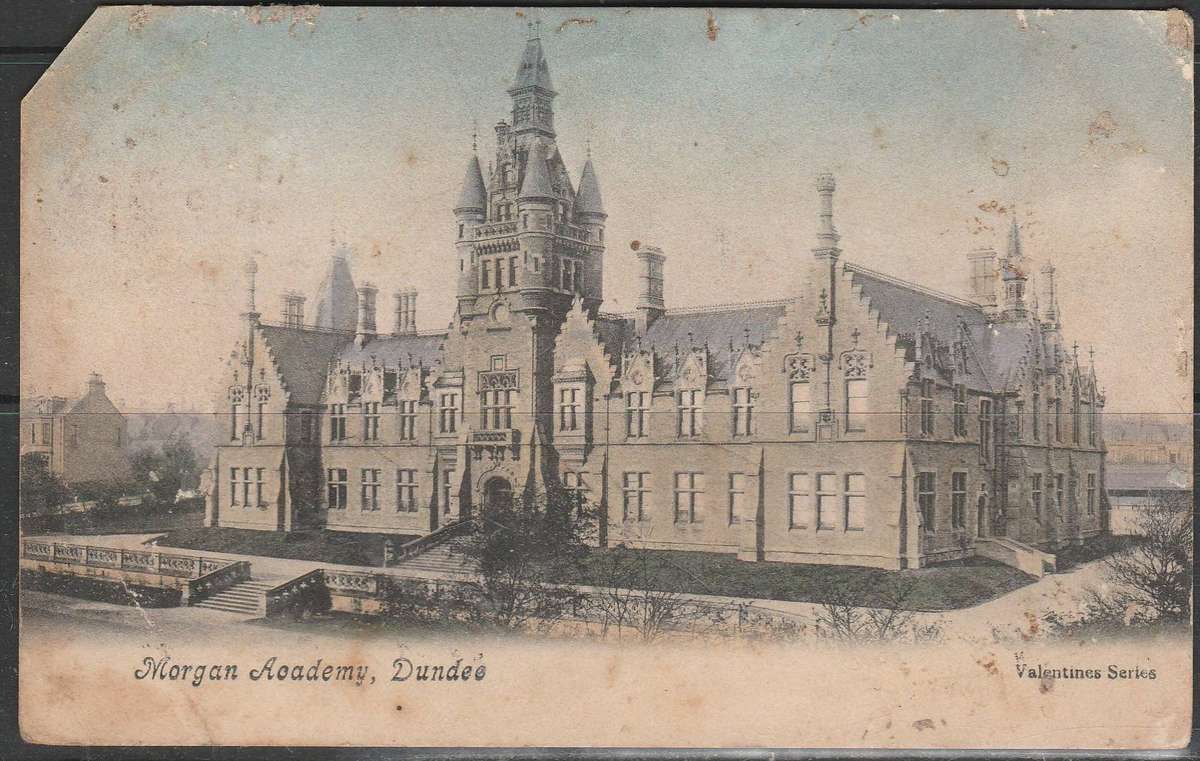 A LOVELY POST CARD PICTURE MORGAN ACADEMY DUNDEE G.B. MAILED TO GREYTOWN NATAL 1905  LOOK SCAN X2