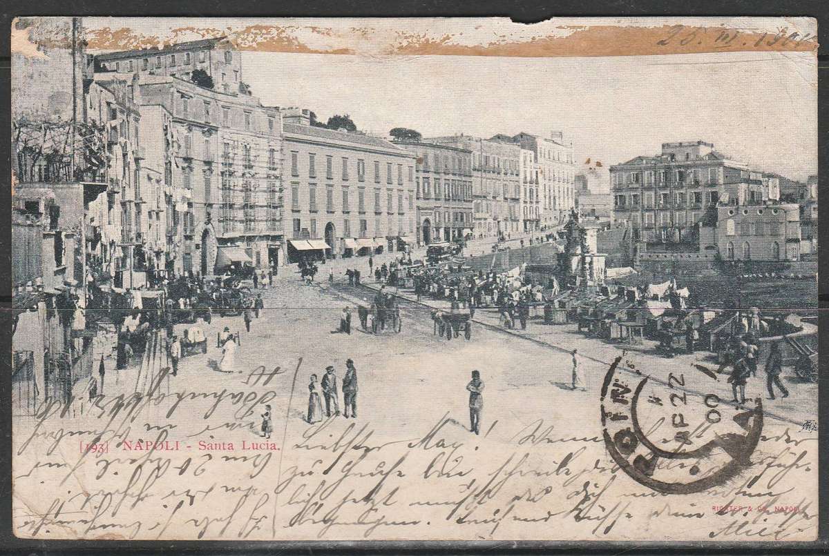 A LOVELY POST CARD FROM ITALY TO SOUTH AFRICA  POINT VIA LONDON 1909 LOOK SCAN X 2