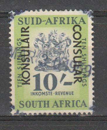SOUTH AFRICA 1959 CONSULAR TAX 10s F.U. LOOK SCAN
