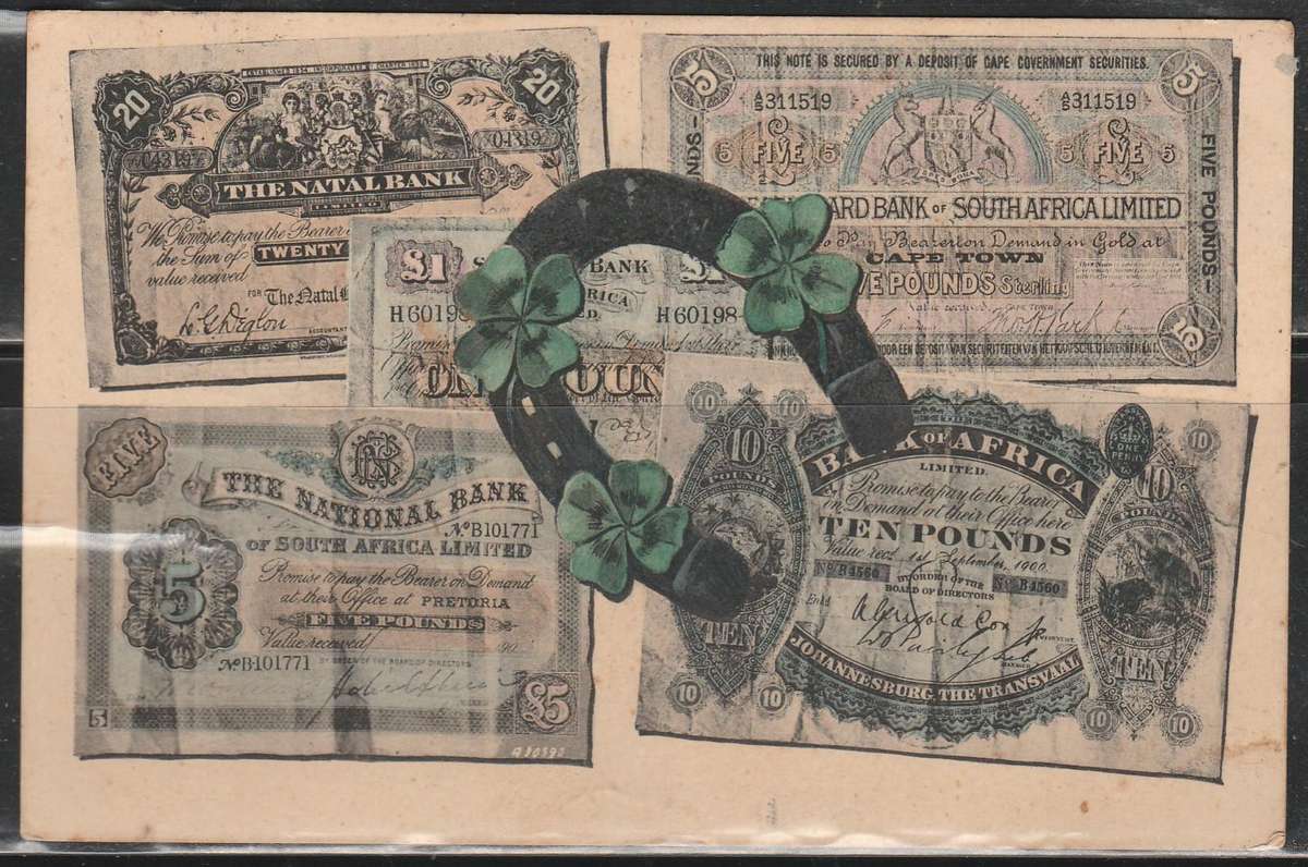 A LOVELY COLOUR PICTURE POST CARD SHOWING MONEY EARLY LOOOK SCAN X2