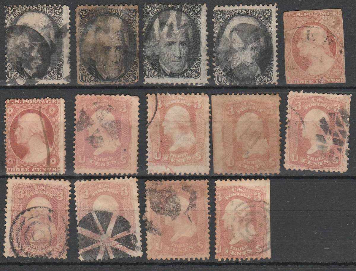 UNITED STATES OF AMERICA EARLY SELECTION OF HIGH VALUE STAMPS LOOOK SCAN