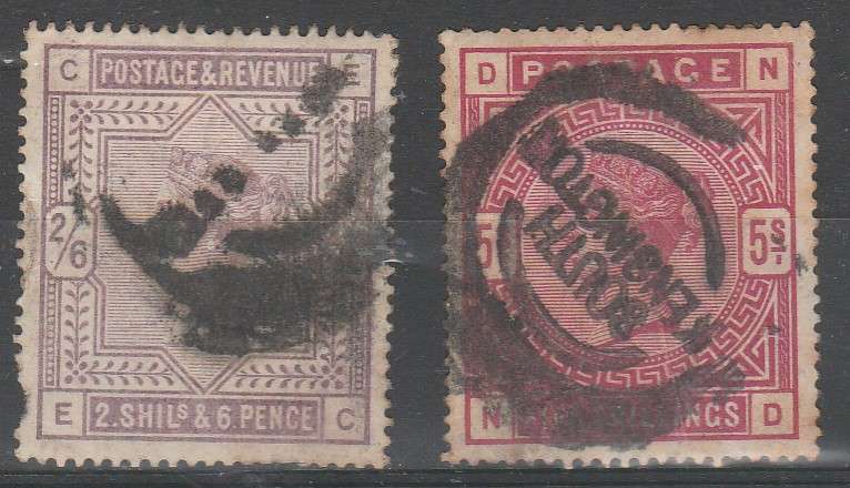 GREAT BRITAIN 1883 ISSUES 1883 SG#178 AND 180 F.U. LOOK SCAN X 2