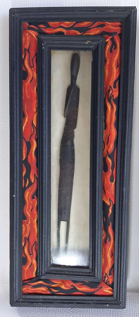 VINTAGE FRAMED SET OF AFRICAN WOODEN CARVINGS