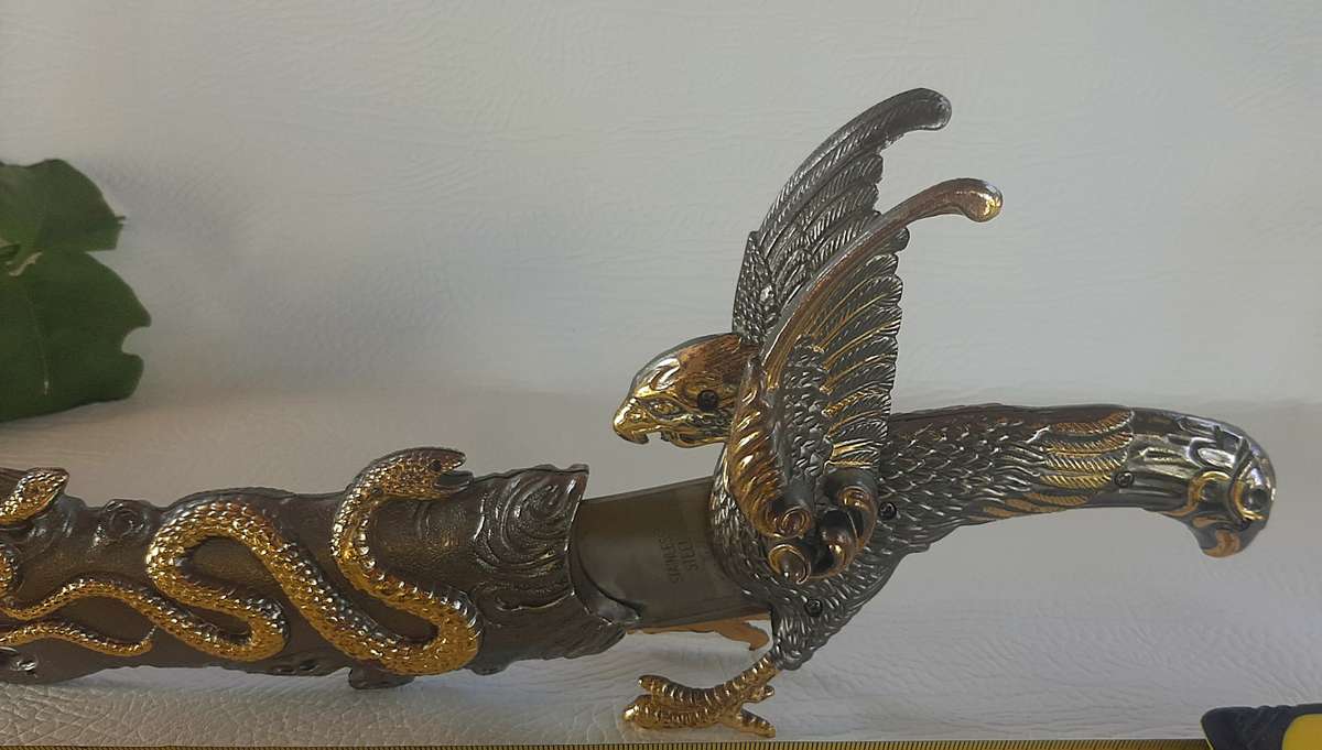 RARE DECORATIVE STAINLESS-STEEL BLADE DAGGER WITH INTRICATE SHEATH DESIGN