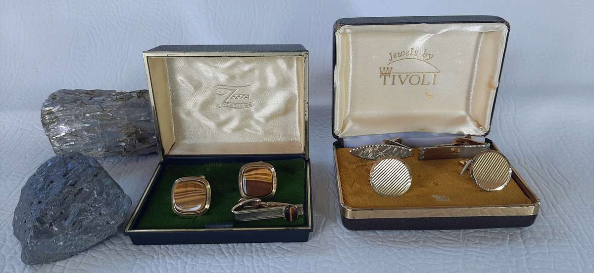 VINTAGE CUFFLINKS & TIE CLIP SETS - ELEGANT & TIMELESS