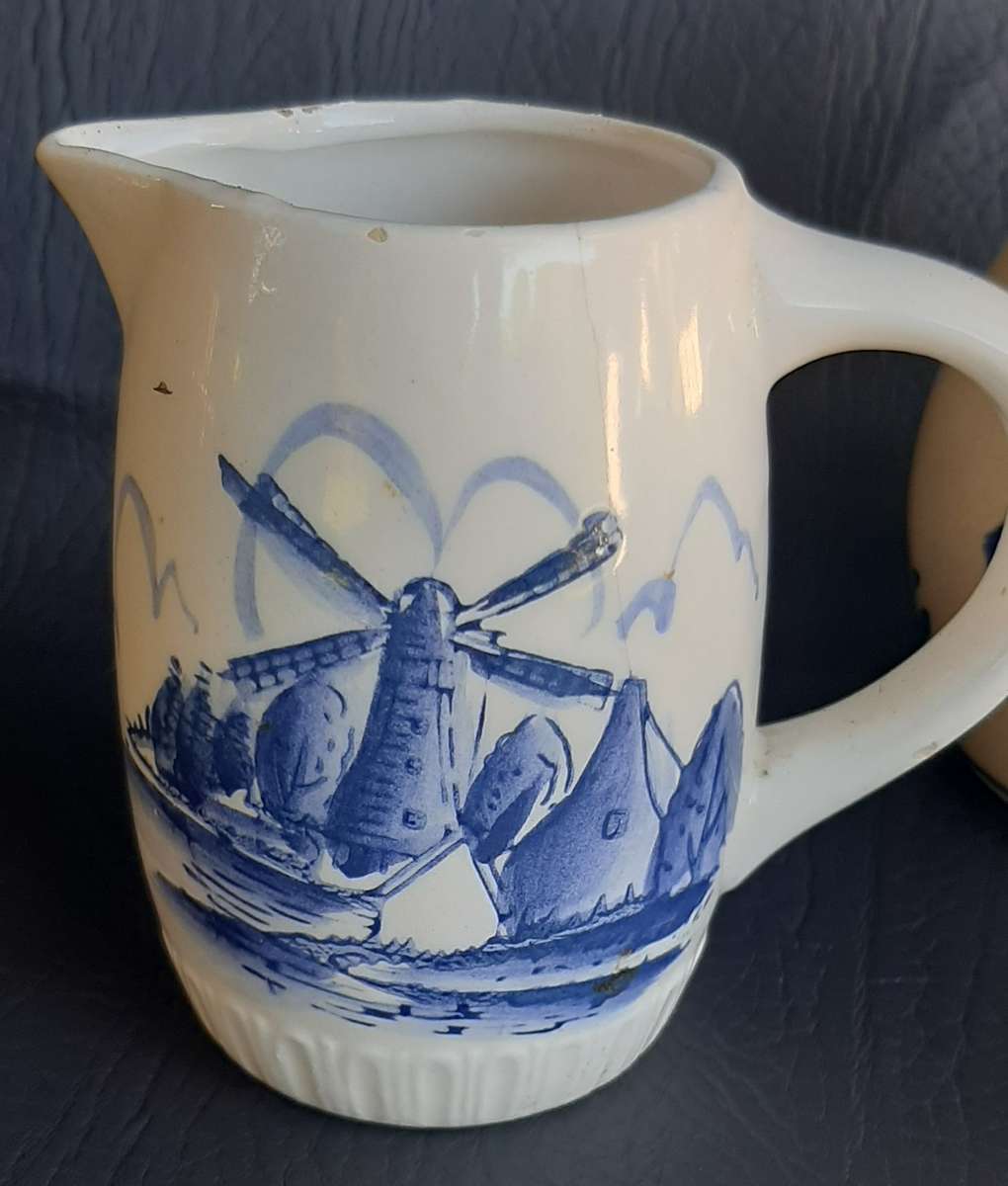 CHARMING DELFTWARE COLLECTION - JUGS, BELL & PLATE