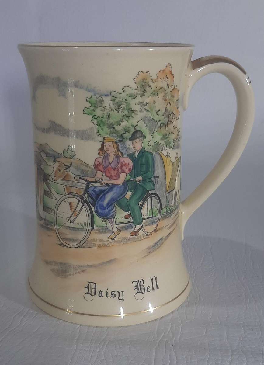 VINTAGE CROWN DEVON FIELDINGS MUSICAL MUG - DAISY BELL (BICYCLE BUILT FOR TWO)