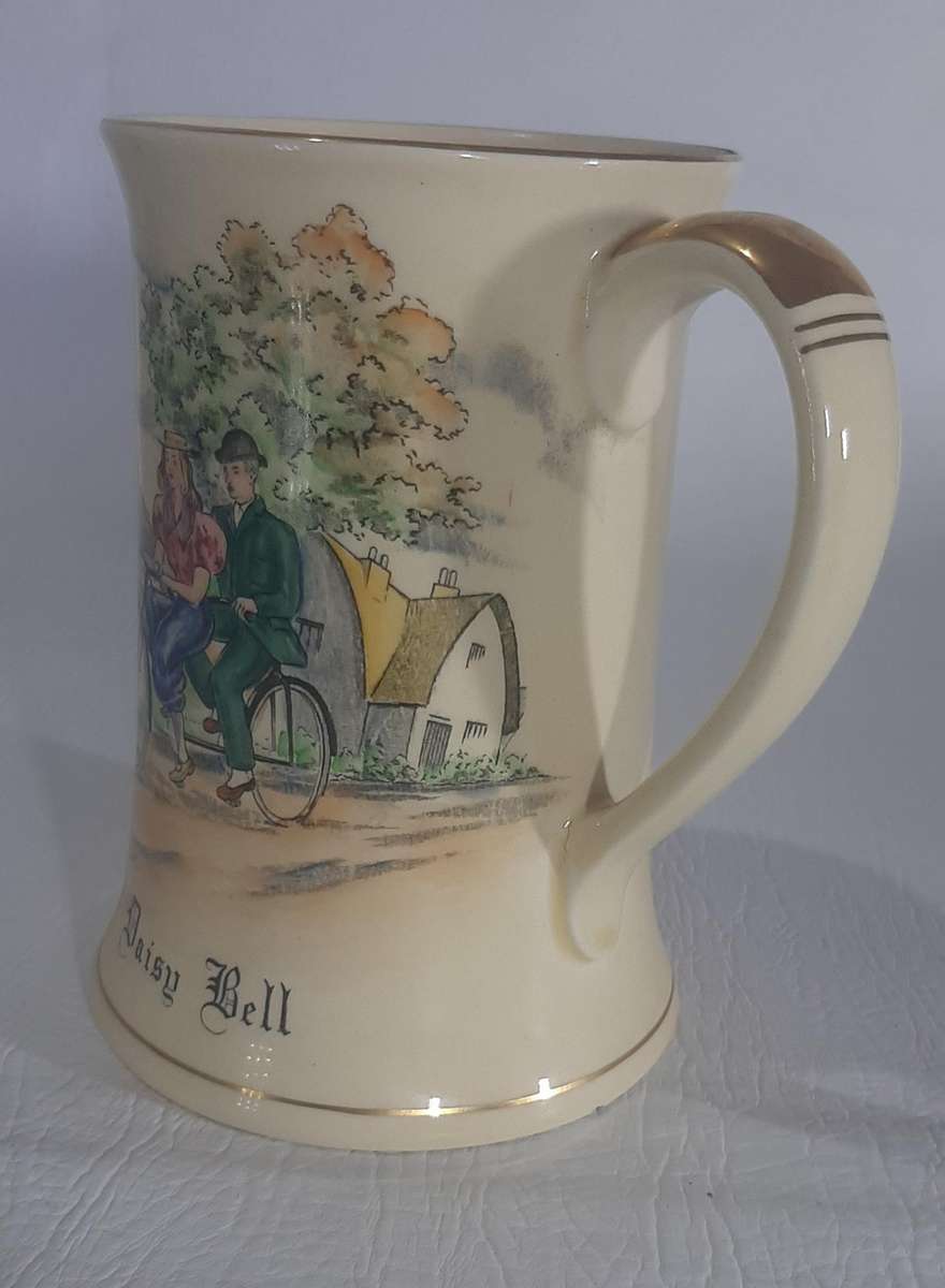 VINTAGE CROWN DEVON FIELDINGS MUSICAL MUG - DAISY BELL (BICYCLE BUILT FOR TWO)