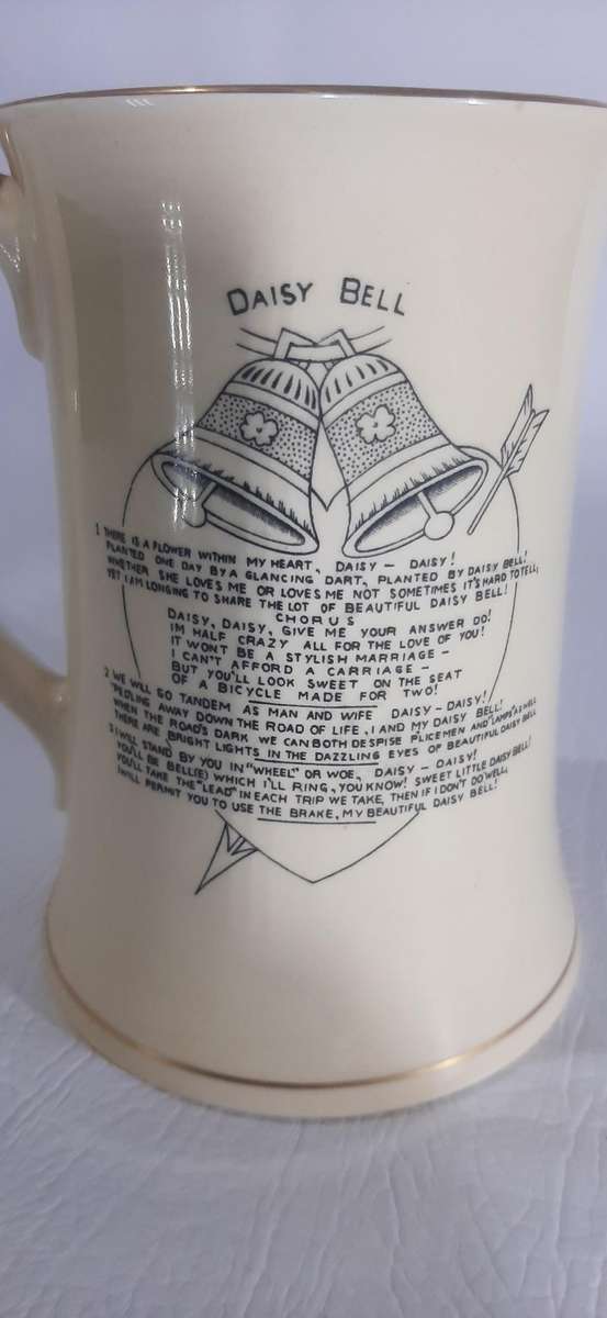 VINTAGE CROWN DEVON FIELDINGS MUSICAL MUG - DAISY BELL (BICYCLE BUILT FOR TWO)
