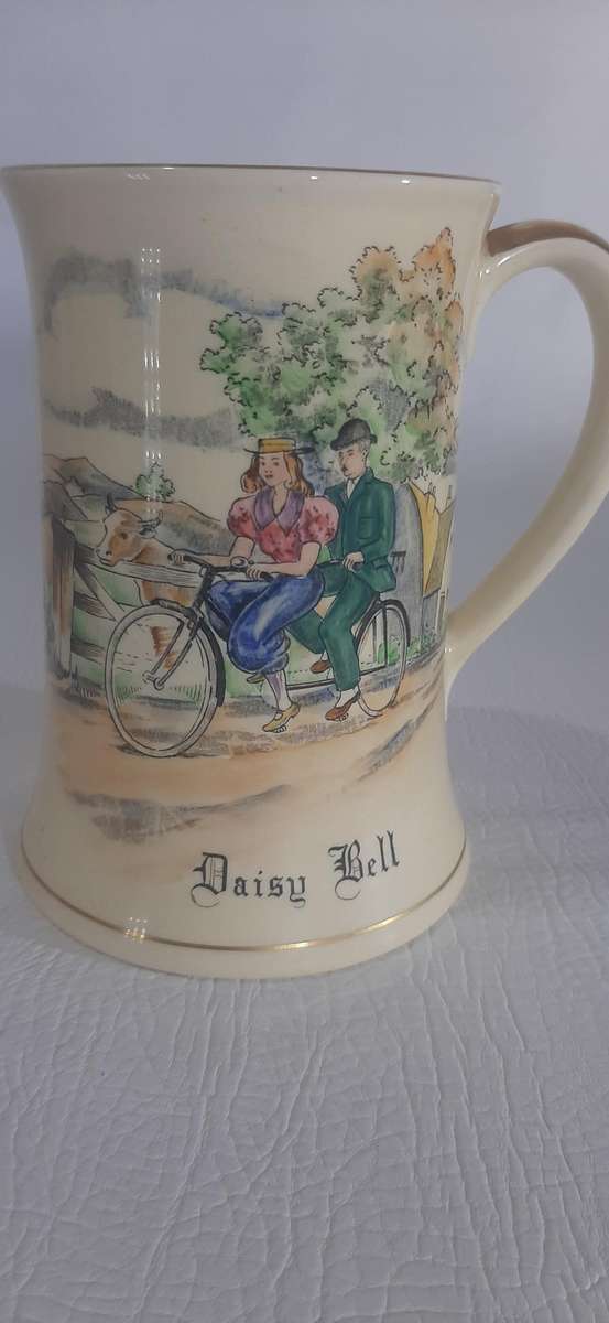 VINTAGE CROWN DEVON FIELDINGS MUSICAL MUG - DAISY BELL (BICYCLE BUILT FOR TWO)