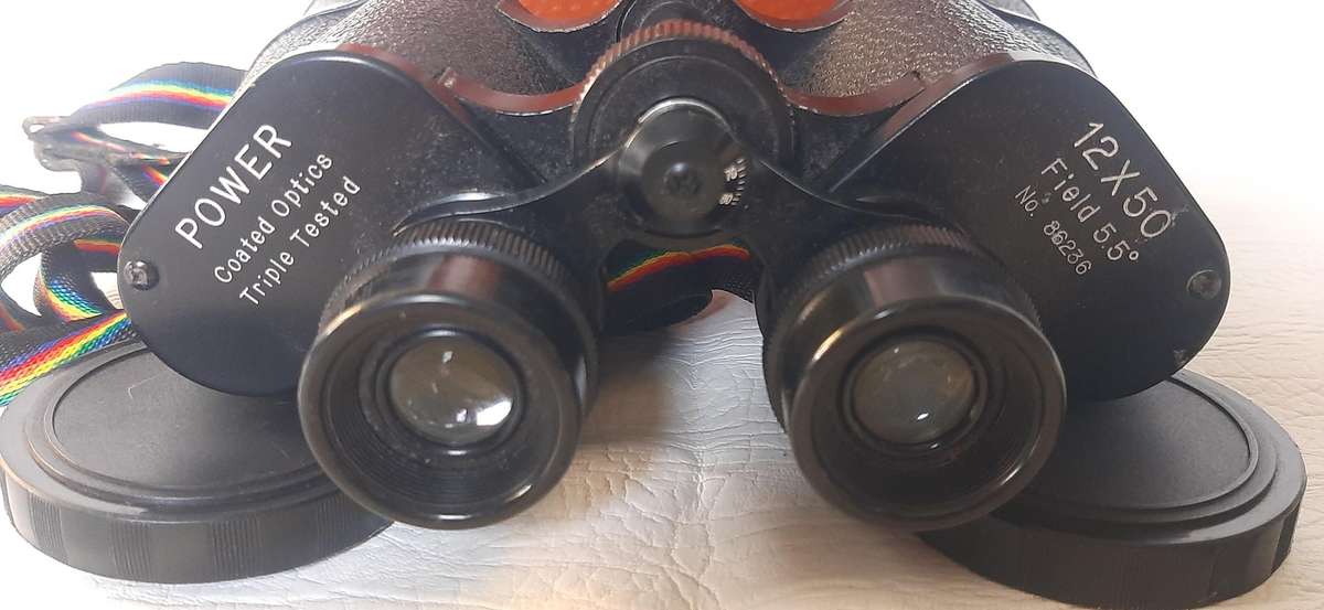 VINTAGE 12x50 BINOCULARS WITH LEATHER CASE - TRIPLE TESTED OPTICS