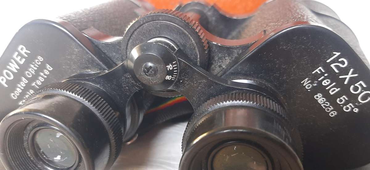VINTAGE 12x50 BINOCULARS WITH LEATHER CASE - TRIPLE TESTED OPTICS