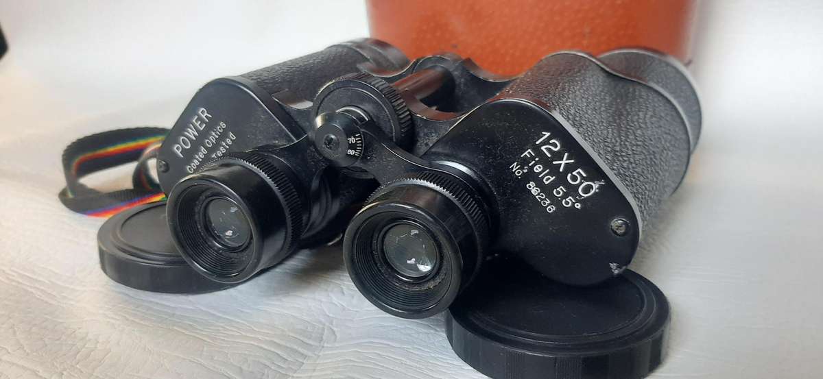 VINTAGE 12x50 BINOCULARS WITH LEATHER CASE - TRIPLE TESTED OPTICS