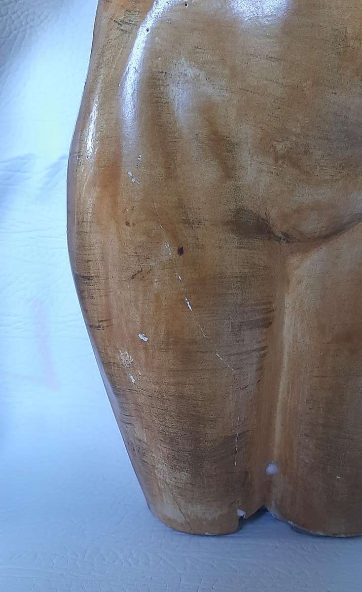 STRIKING PAIR OF HANDCRAFTED CERAMIC BUSTS - LARGE MALE & FEMALE FIGURES