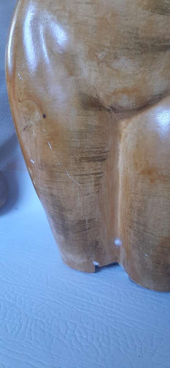 STRIKING PAIR OF HANDCRAFTED CERAMIC BUSTS - LARGE MALE & FEMALE FIGURES