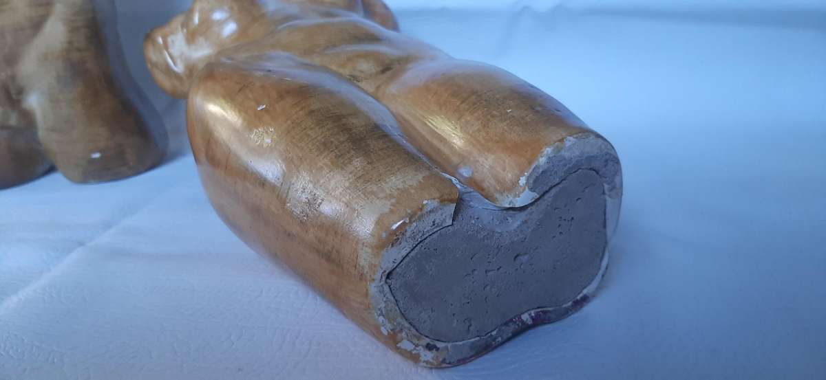 STRIKING PAIR OF HANDCRAFTED CERAMIC BUSTS - LARGE MALE & FEMALE FIGURES